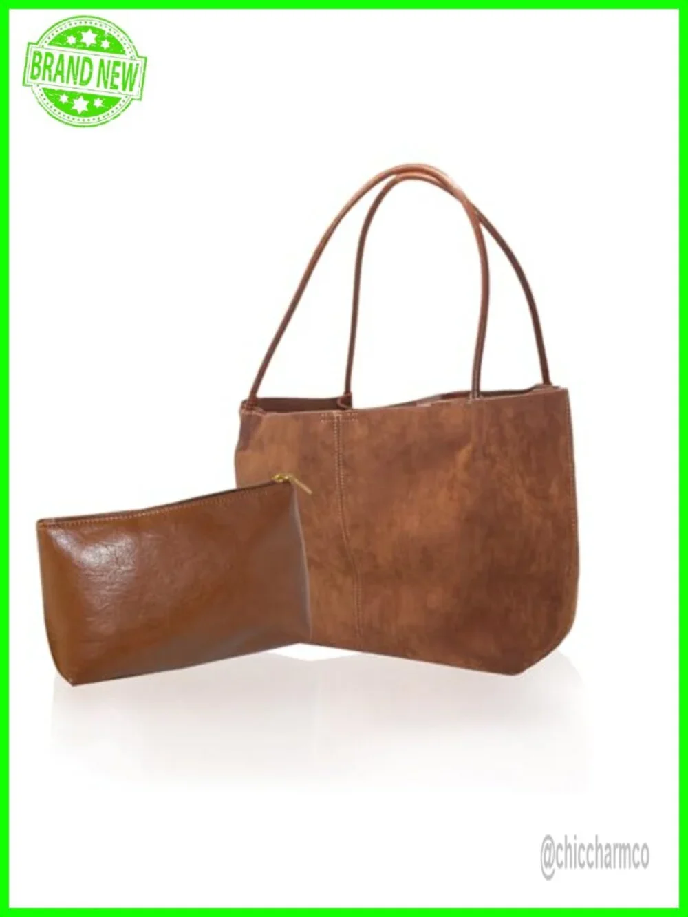 Faux Suede Tote Bag with Large Capacity, Soft Hobo Shoulder Bag